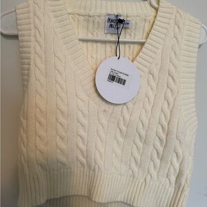 Princess Polly Cream Cable Knit Sweater Vest